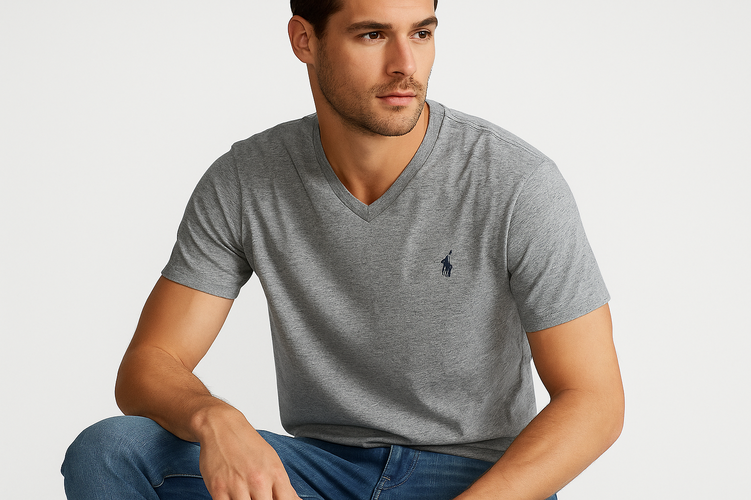 Modelo atlético - pose sentado