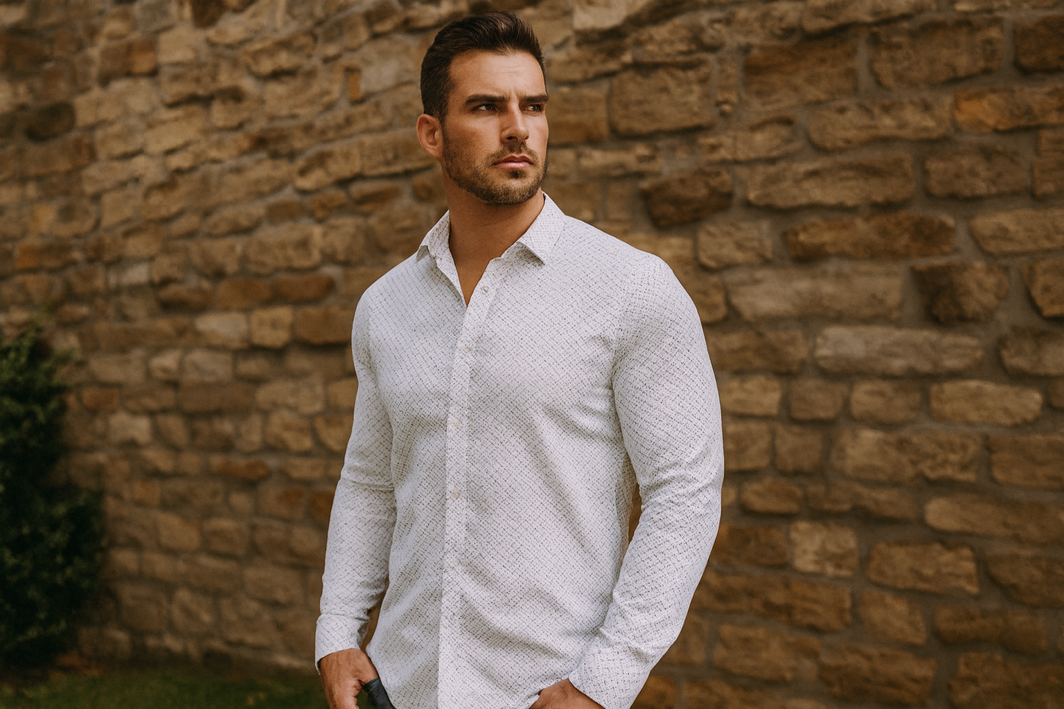 Modelo atlético sin logo - Vista tres cuartos