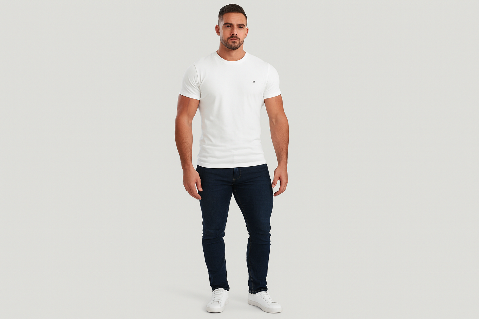 Modelo atlético - Smart casual con jeans