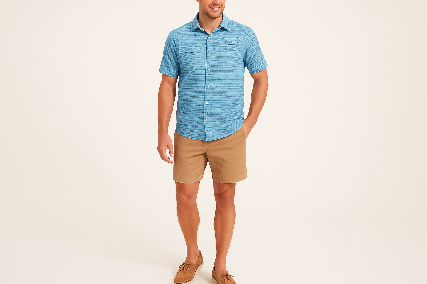 Modelo atlético talla M - Look casual náutico