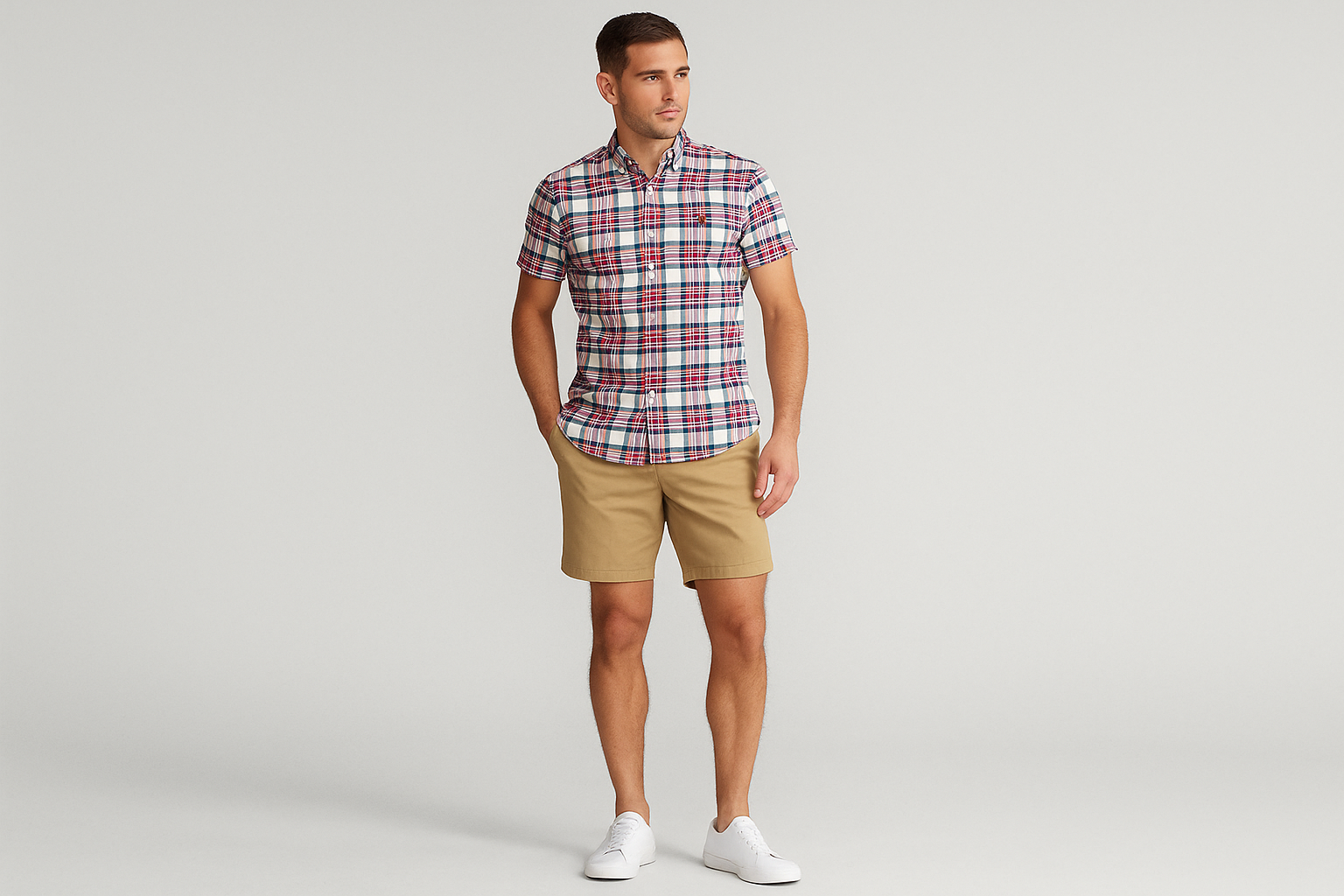 Modelo atlético talla M - Look casual verano