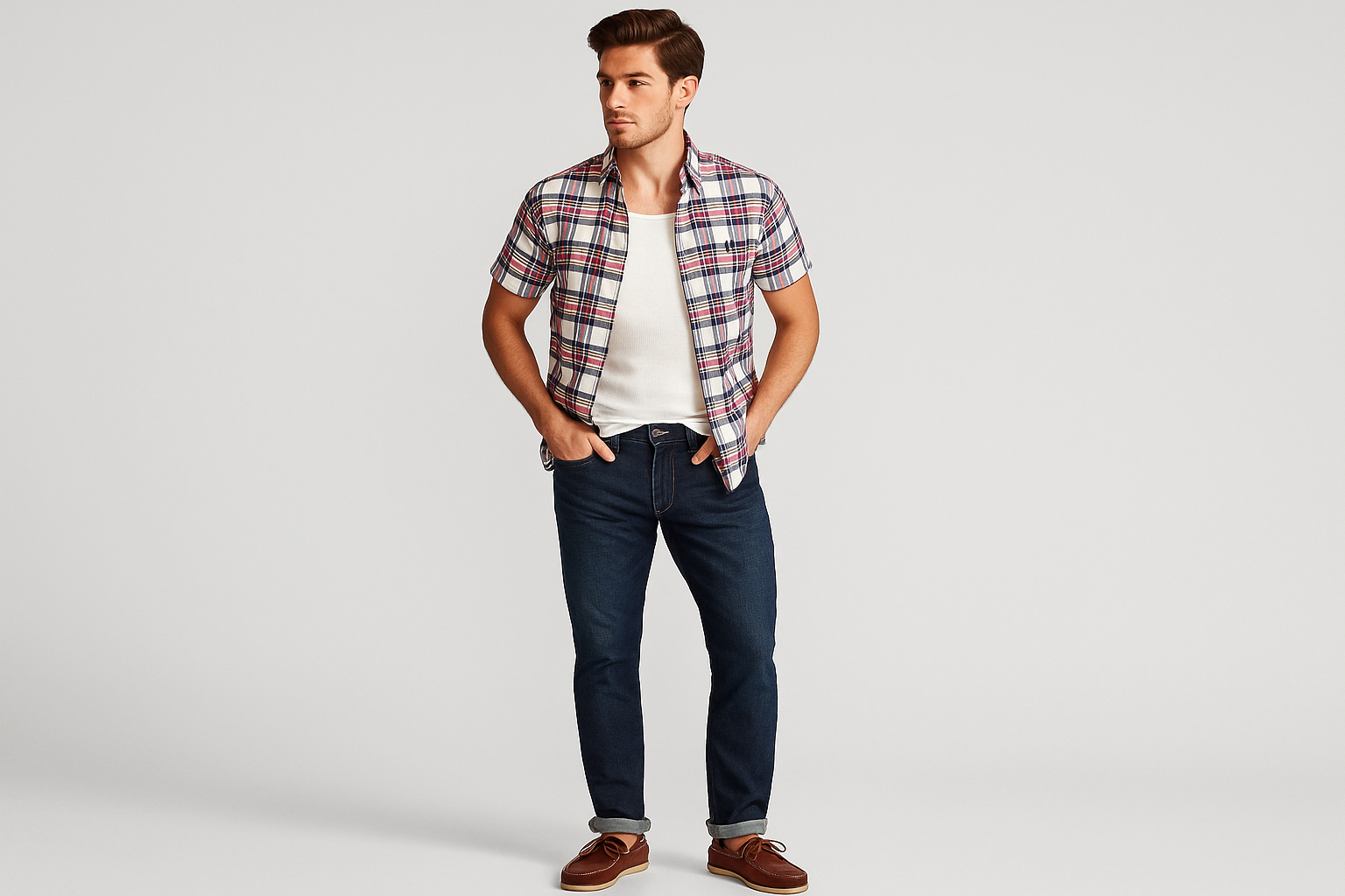 Modelo atlético talla M - Look layered