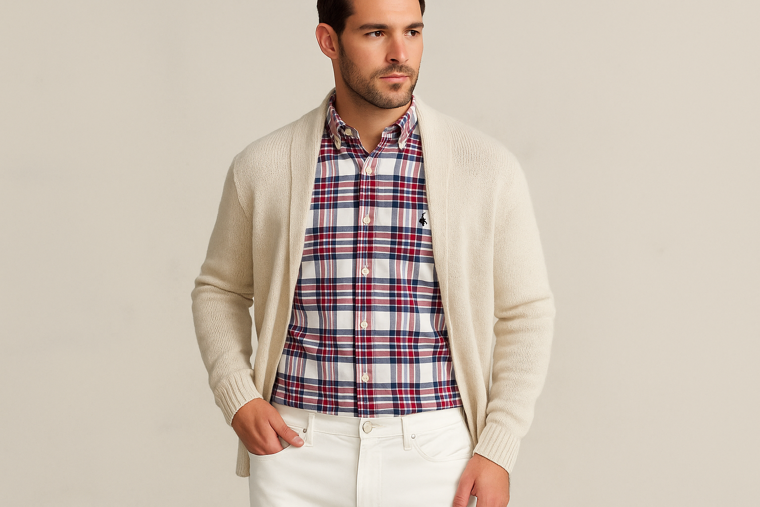 Modelo atlético talla M - Look preppy