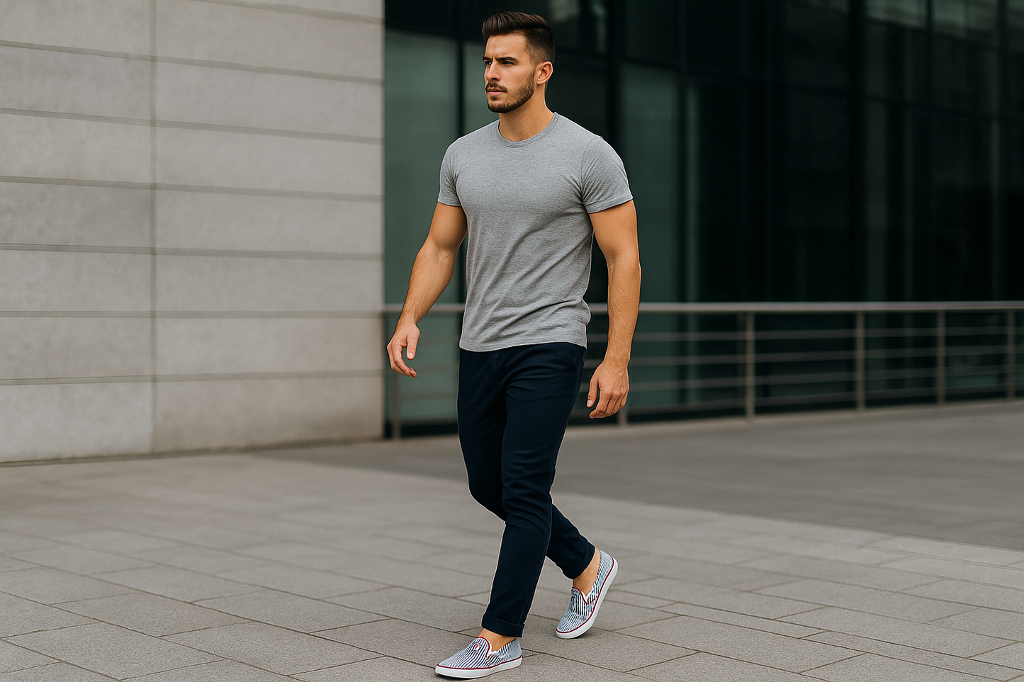 Modelo atlético usando las zapatillas talla 10