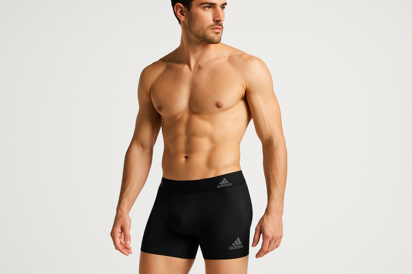 Modelo atlético - vista 3/4 2 logos