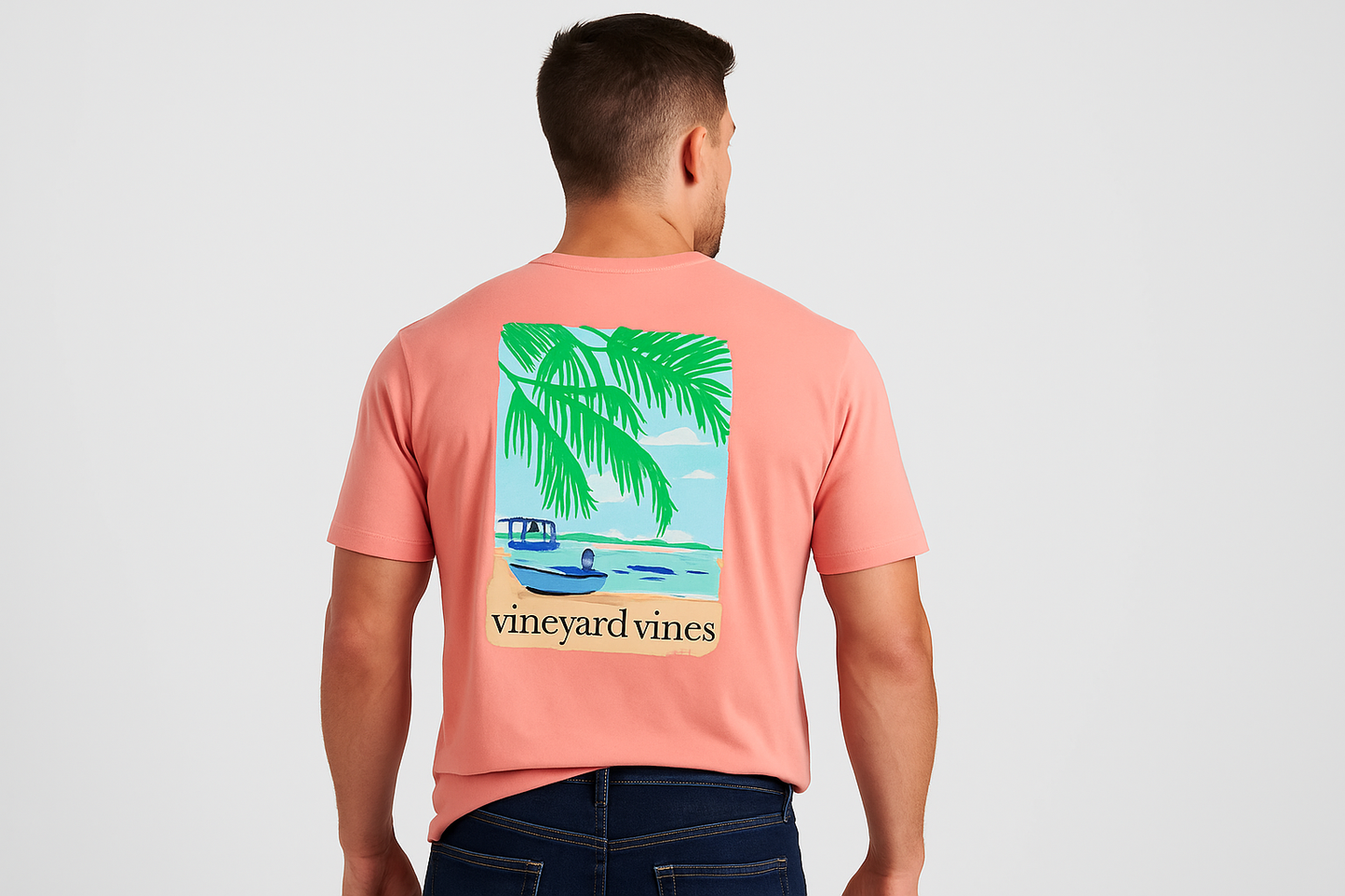 Modelo atlético - Vista trasera con gráfico