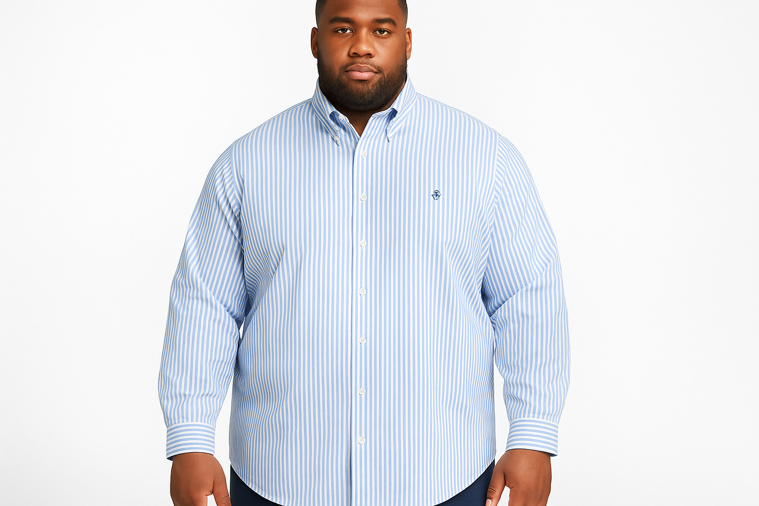 Modelo atlético XXL con patrón balanceado