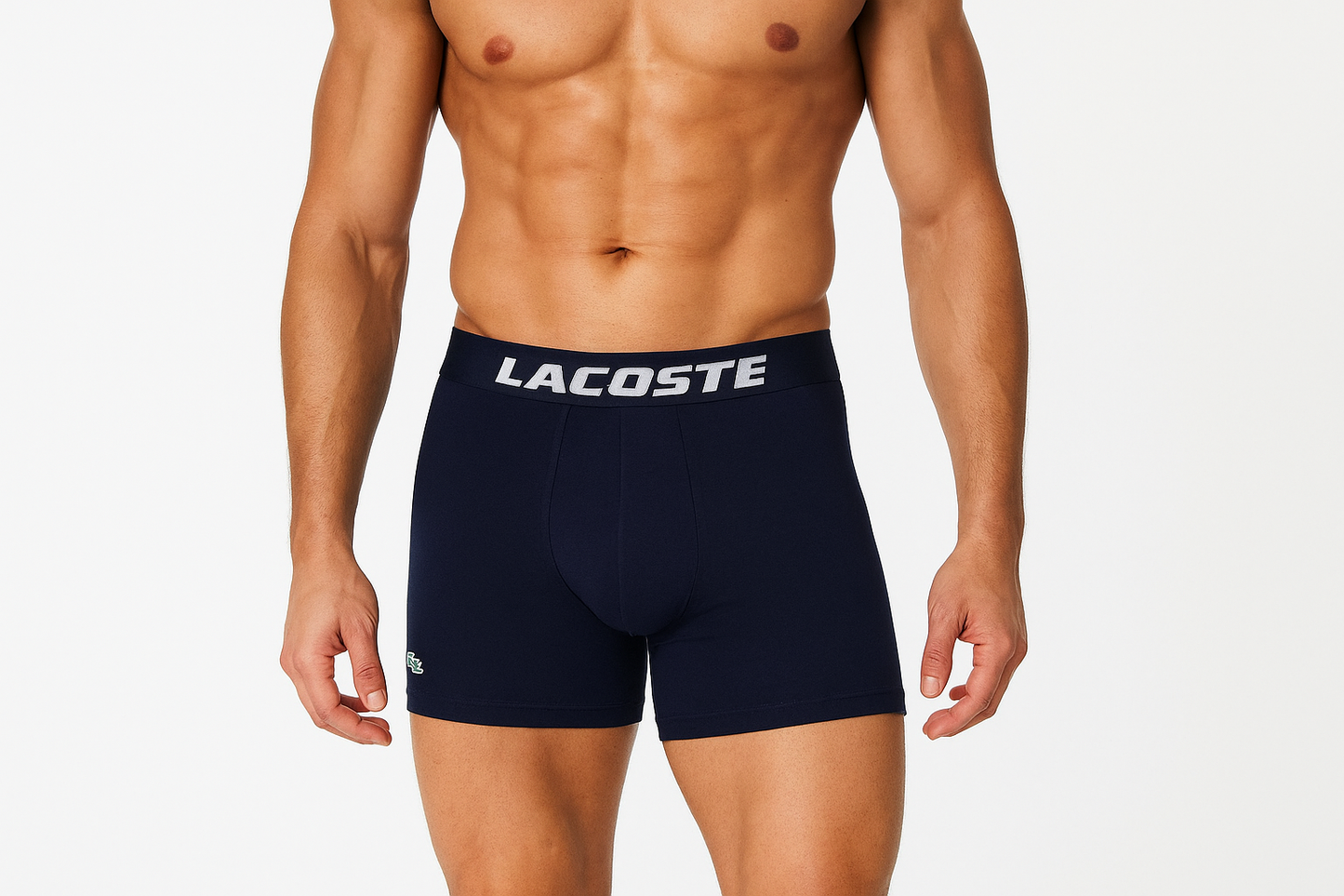 Modelo azul marino boxer corto frontal