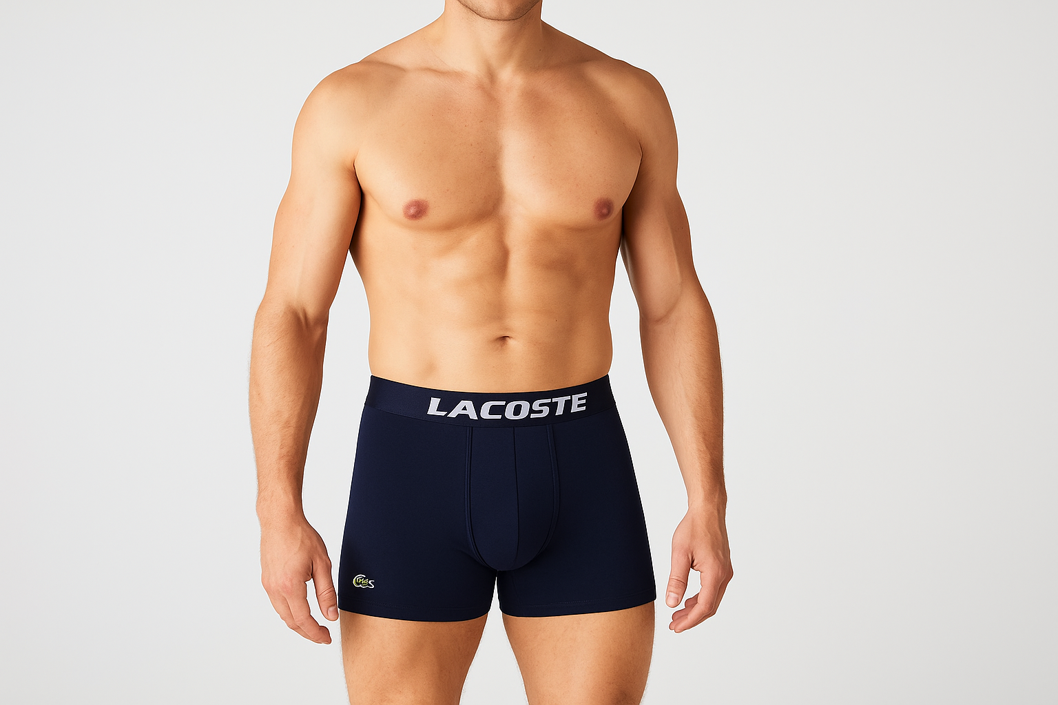 Modelo azul marino boxer largo medio