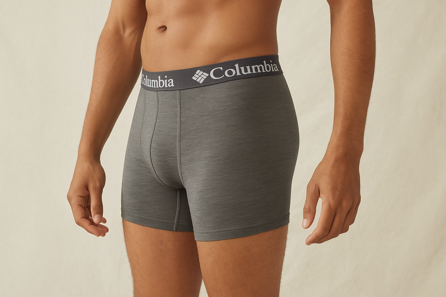 Modelo boxer gris lateral