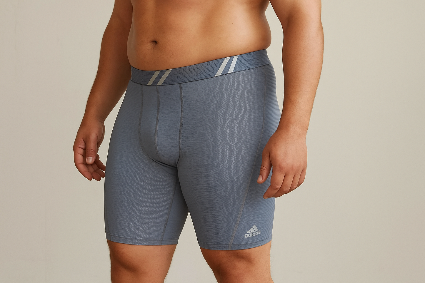 Modelo boxer gris lateral