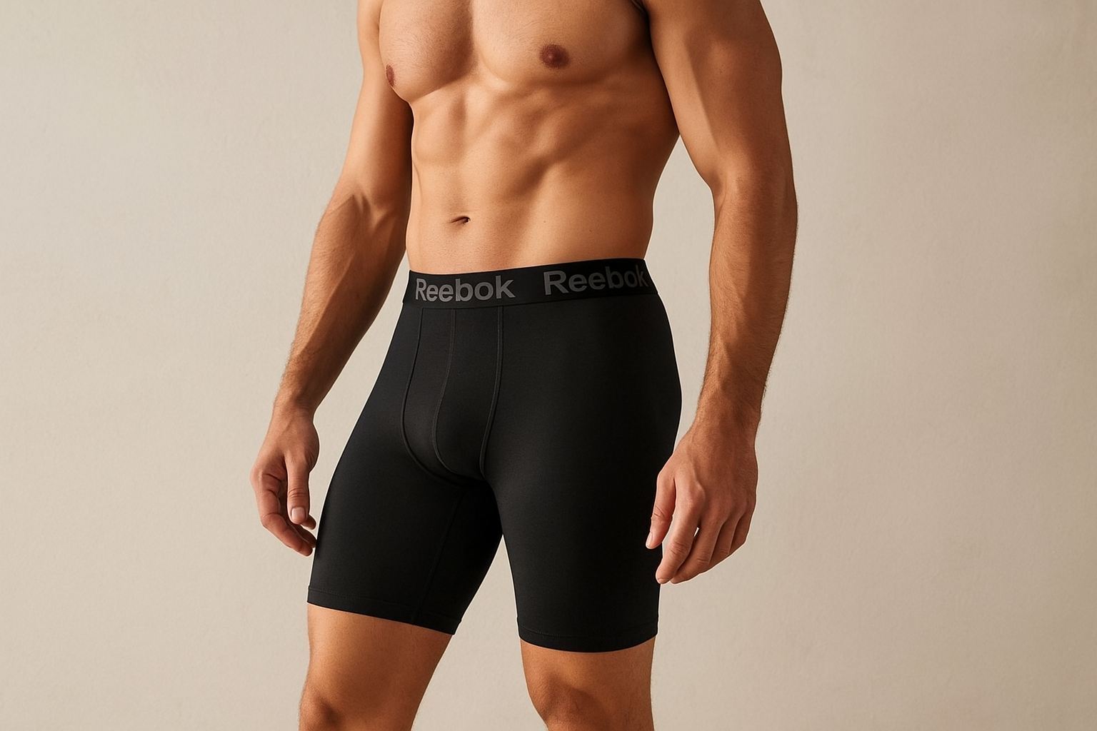Modelo boxer negro lateral