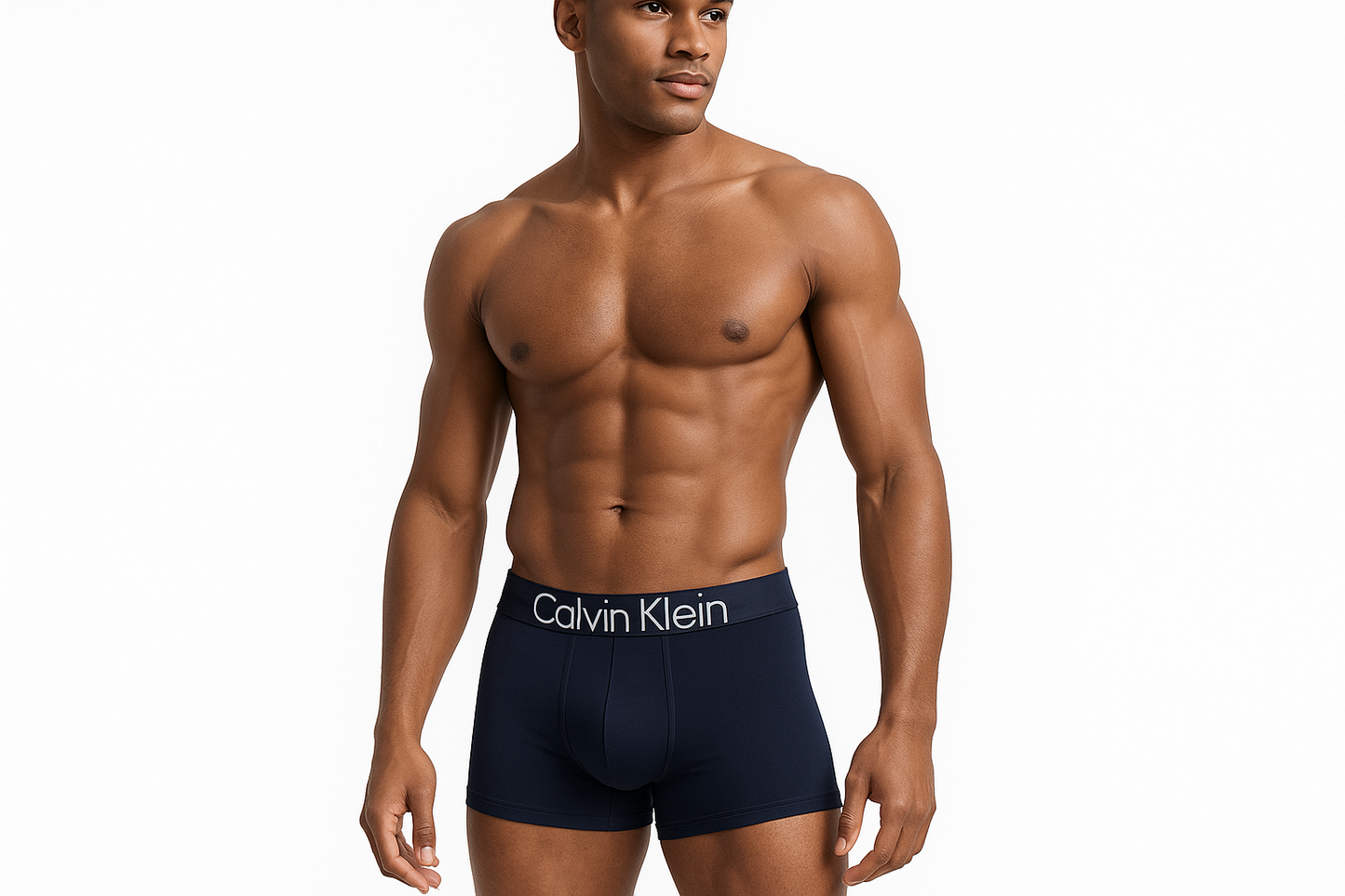 Modelo con boxer azul marino