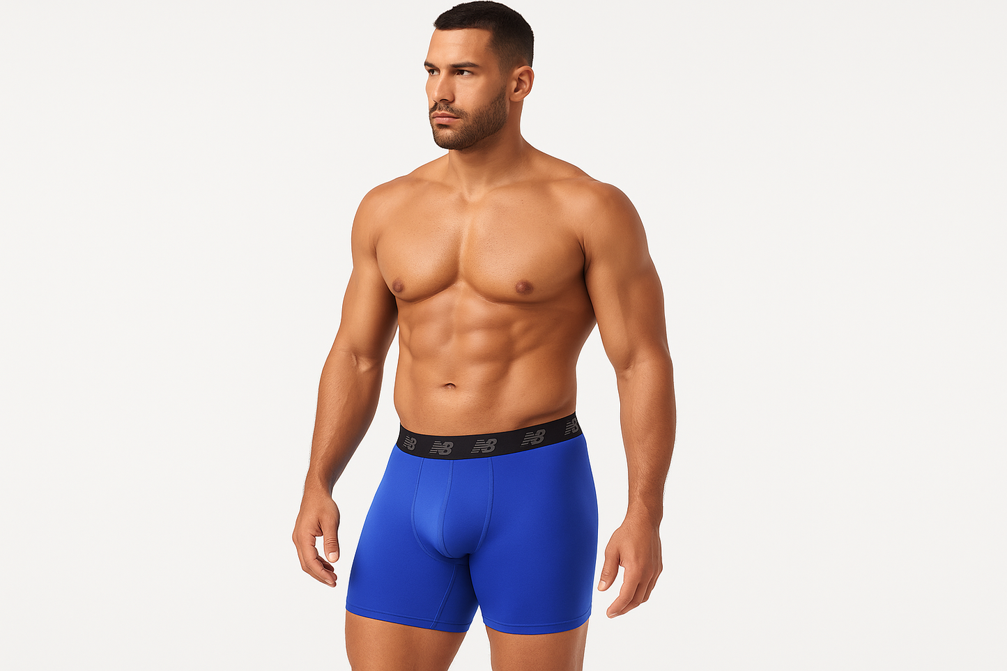 Modelo con boxer azul