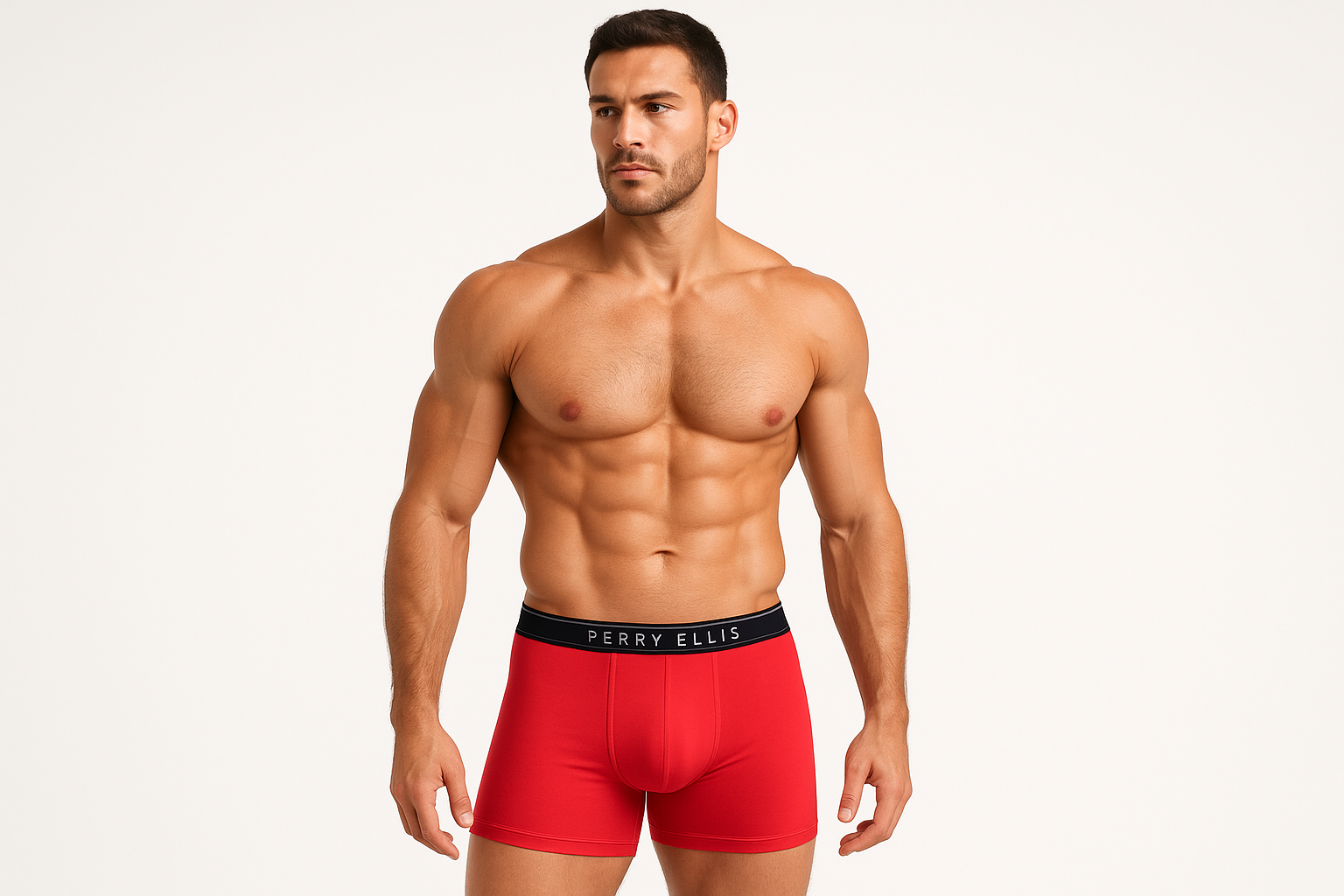 Modelo con boxer rojo
