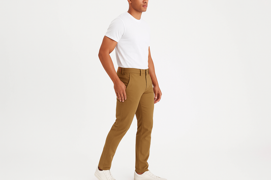 Modelo con Pantalón American Eagle Kaki