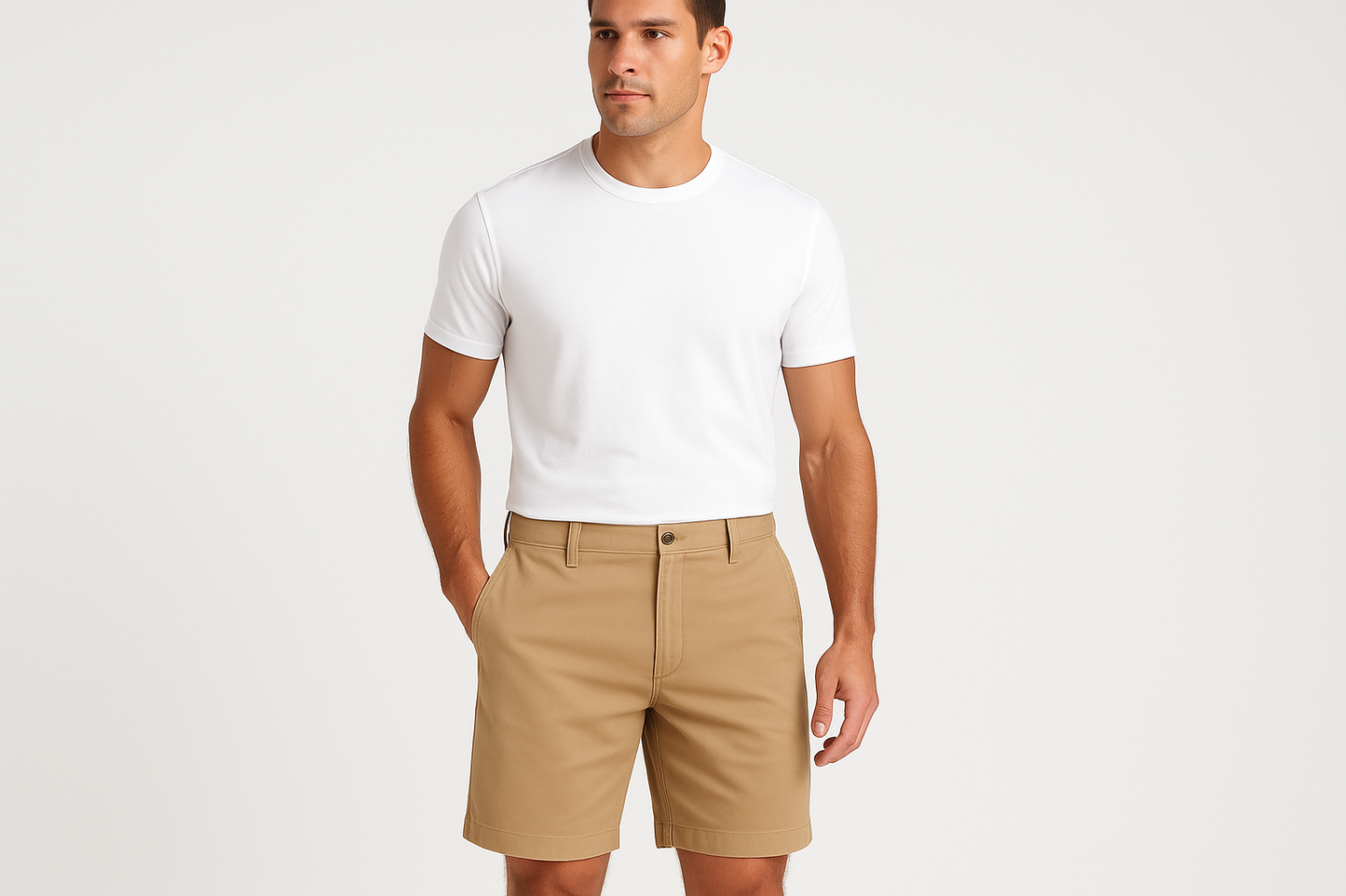 Modelo con Short Vineyard Vines #c9ad8a