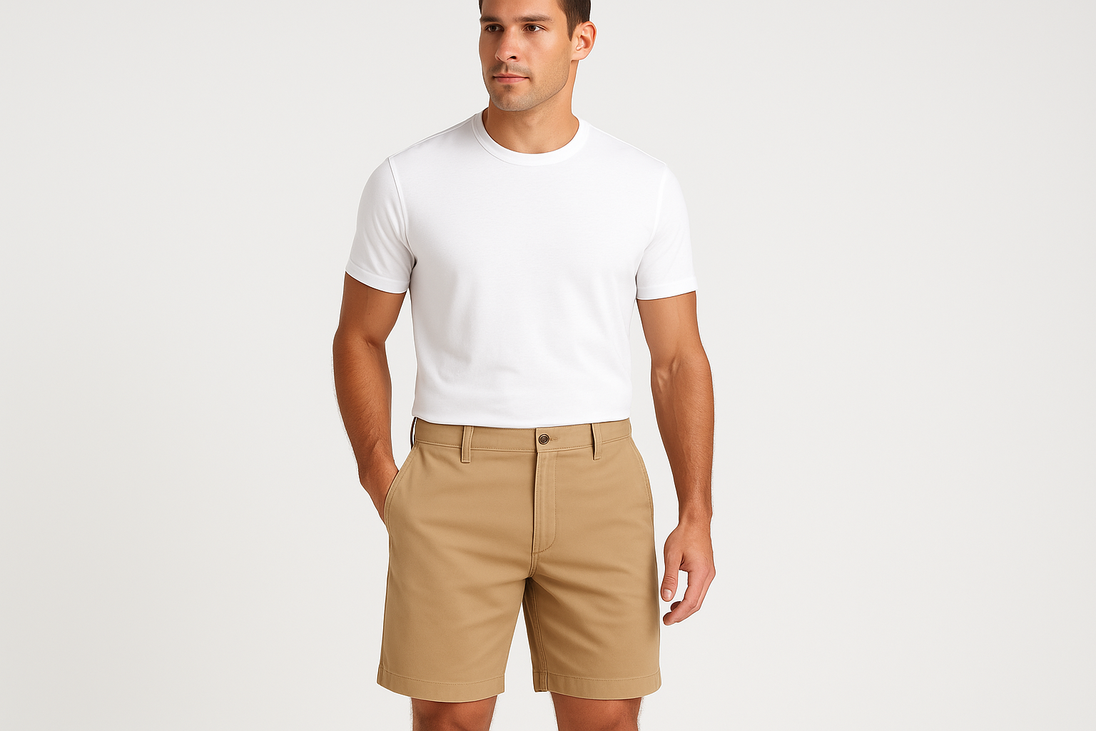 Modelo con Short Vineyard Vines #c9ad8a