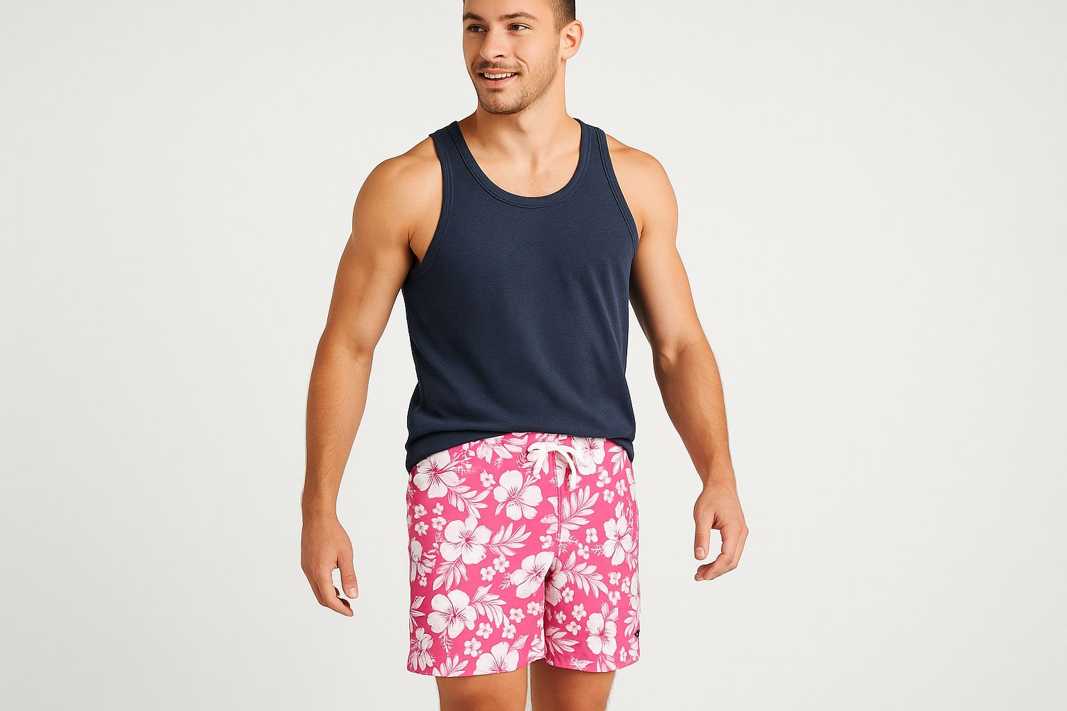 Modelo con tank top azul marino