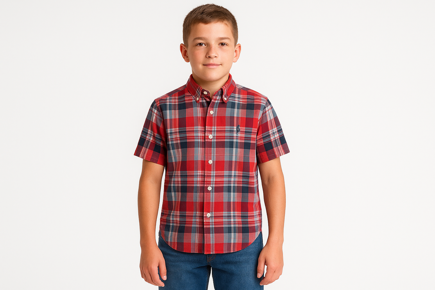 Modelo de niño atlético - Camisa abotonada