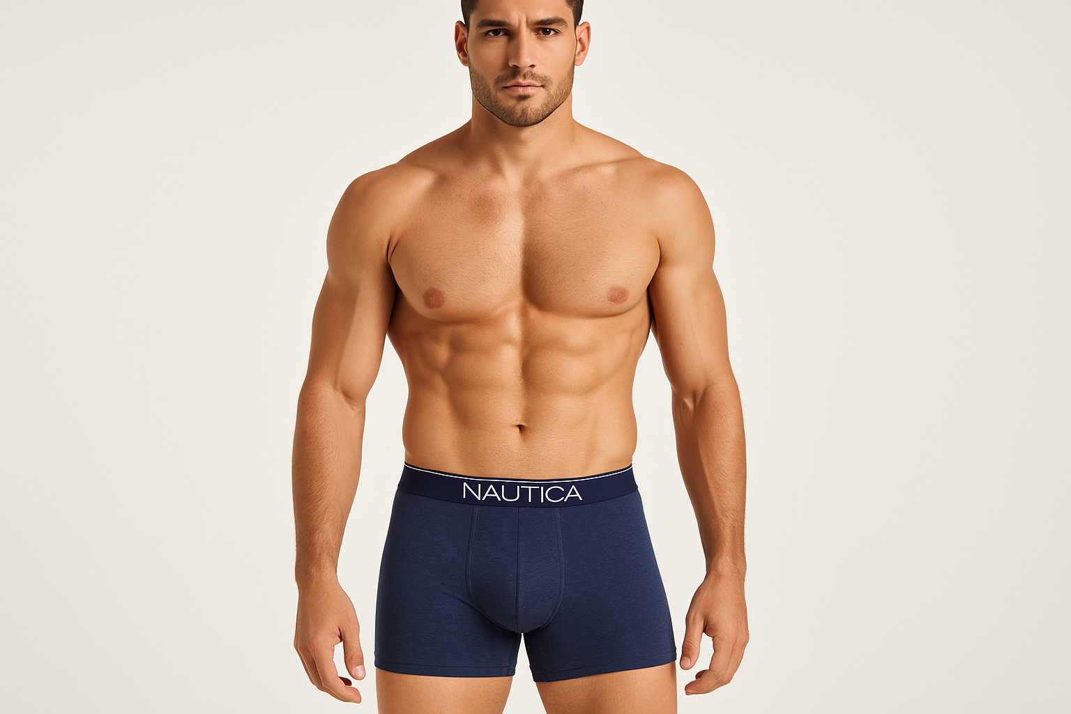 Modelo L - Vista frontal boxer azul marino