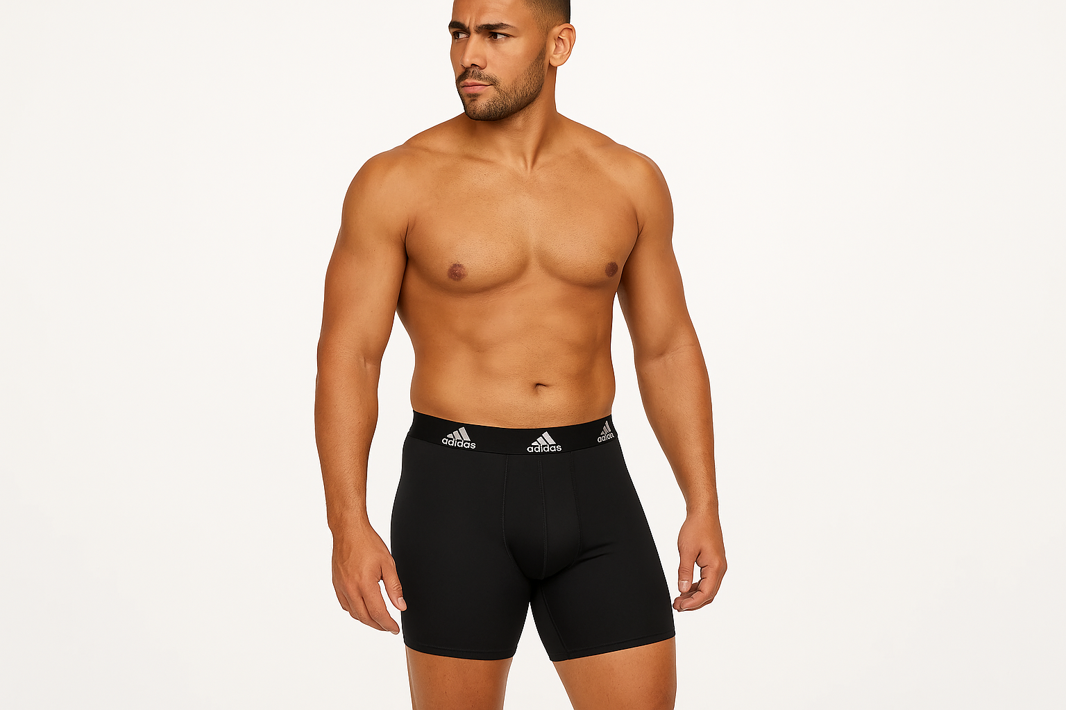 Modelo negro pose tres cuartos relajada