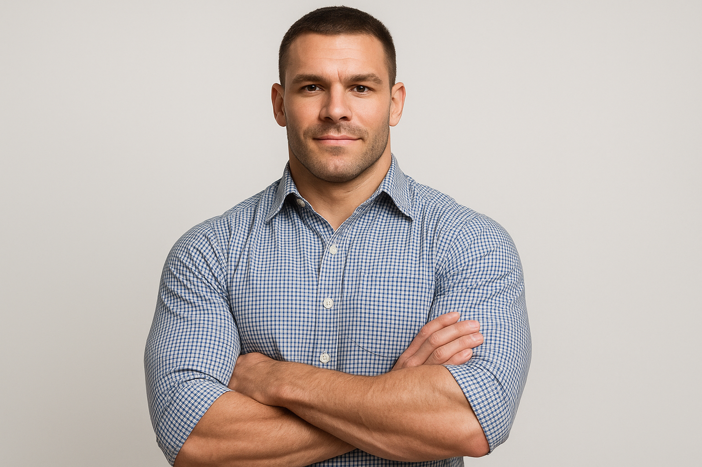 Modelo pose brazos cruzados