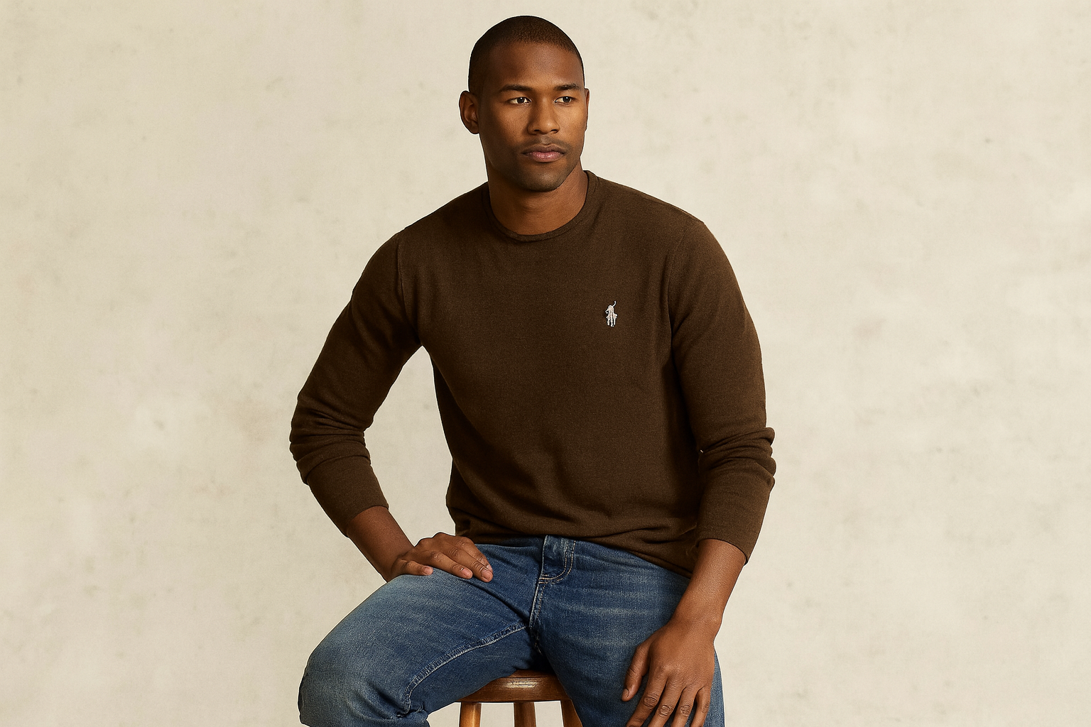 Modelo sentado casual