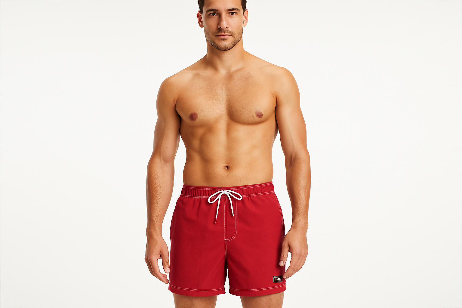 Modelo talla L frontal con shorts Tommy Hilfiger