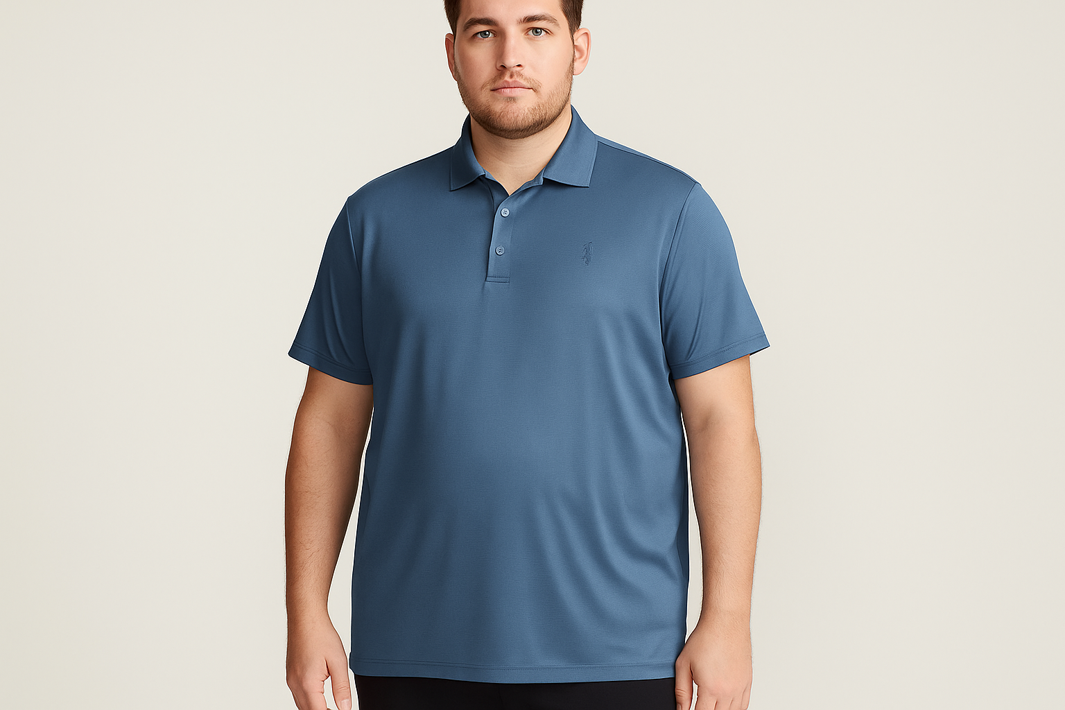 Modelo usando camiseta polo dry fit