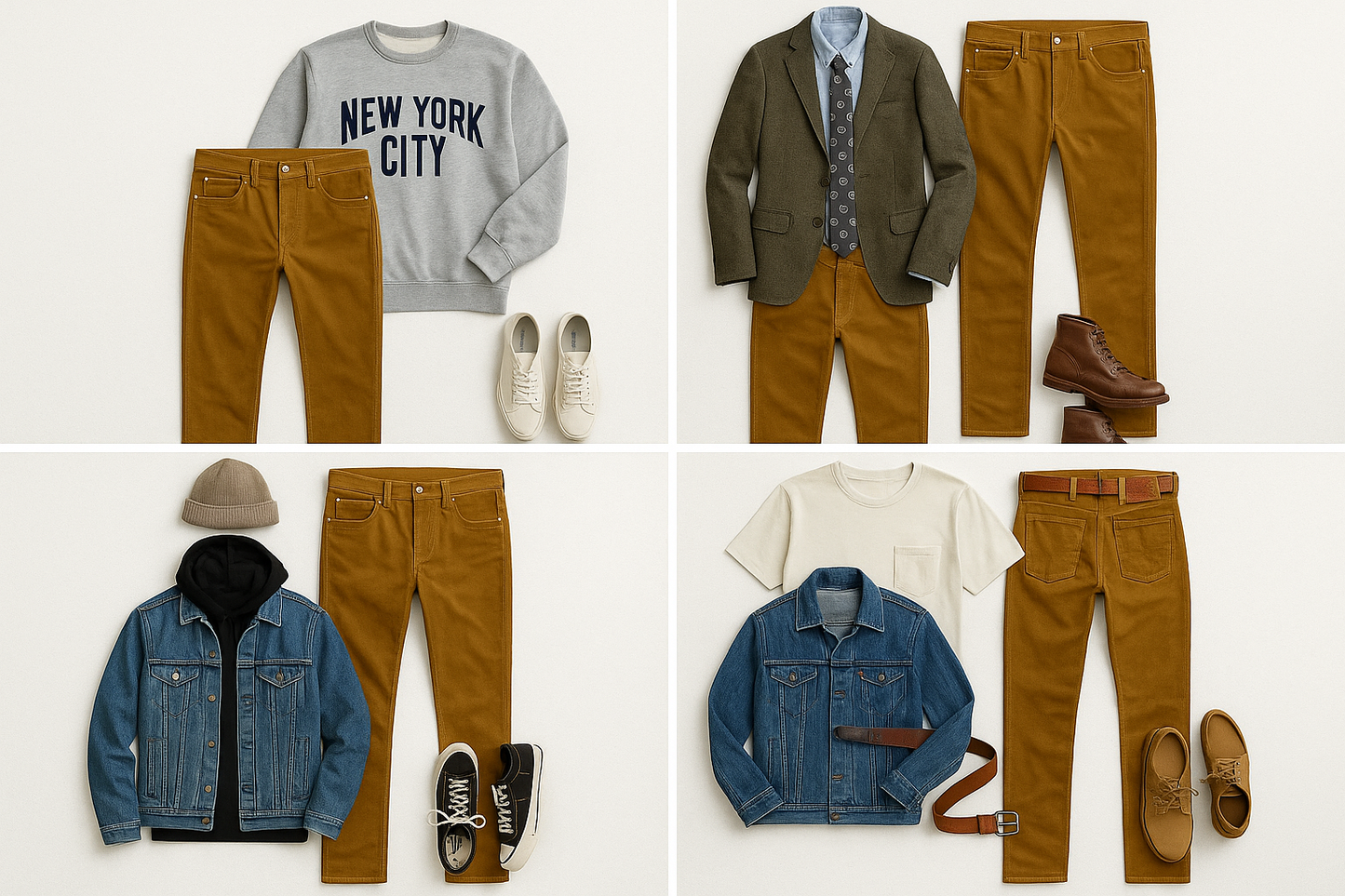 Mood board de outfits completos