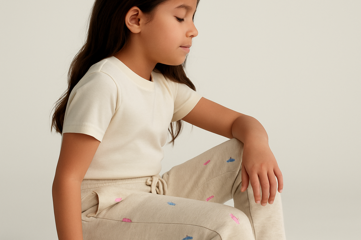 Niña con jogger - Vista lateral