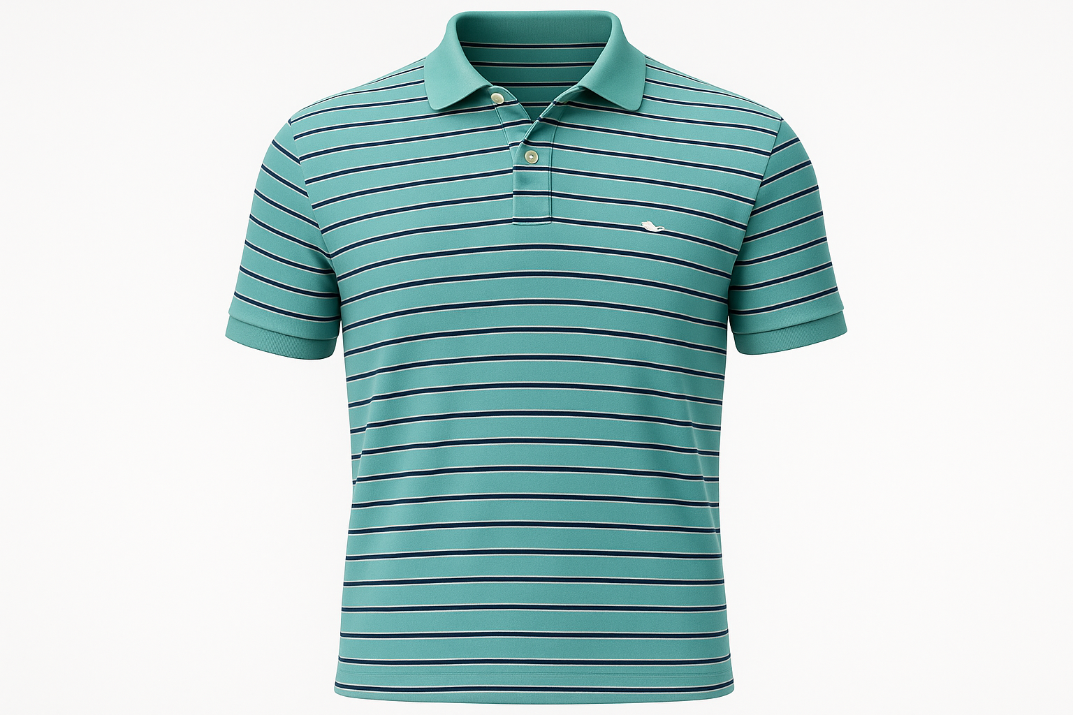 Polo a rayas verdes ghost mannequin