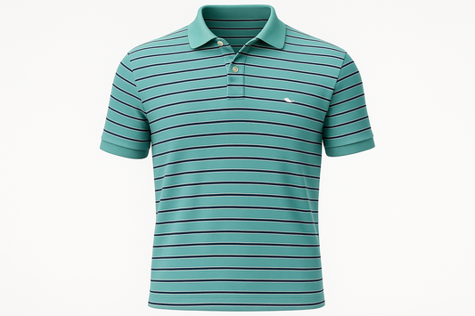 Polo a rayas verdes ghost mannequin