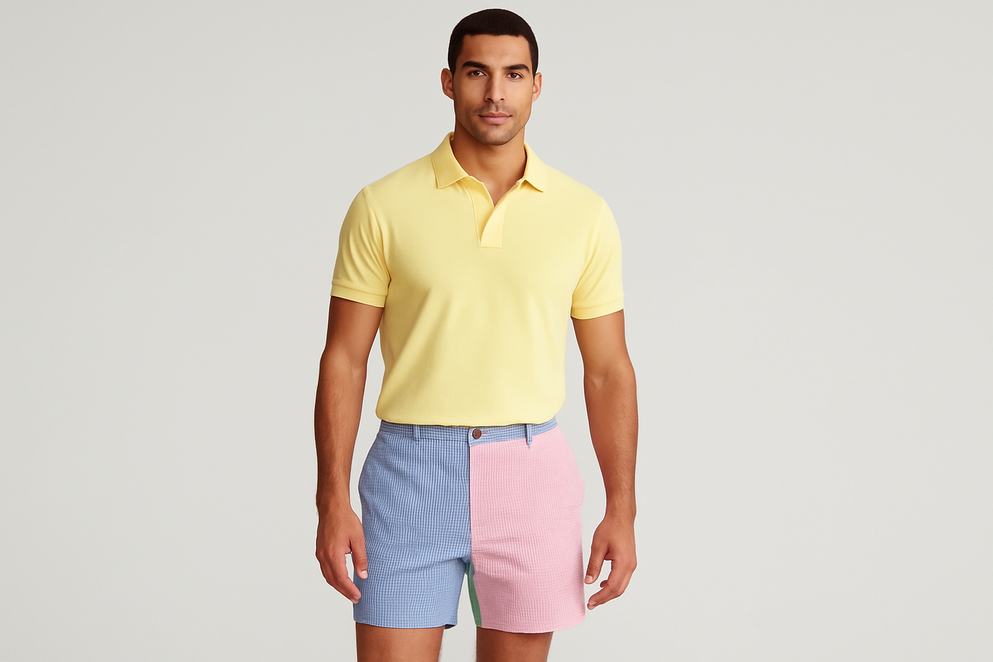 Polo amarillo claro - pose relajada