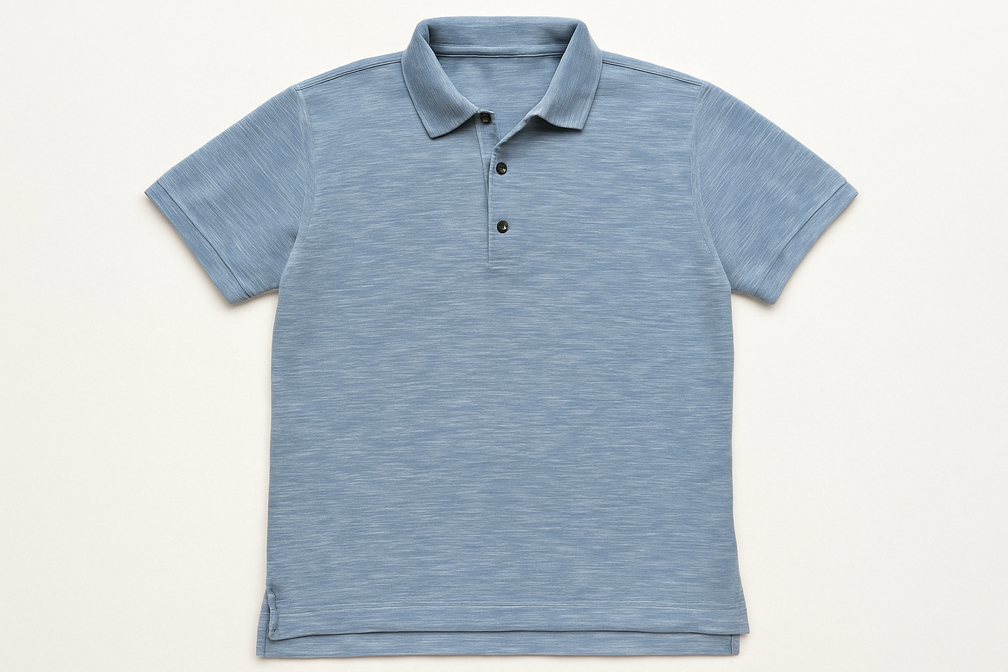 Polo azul claro jaspeada - Vista frontal plana