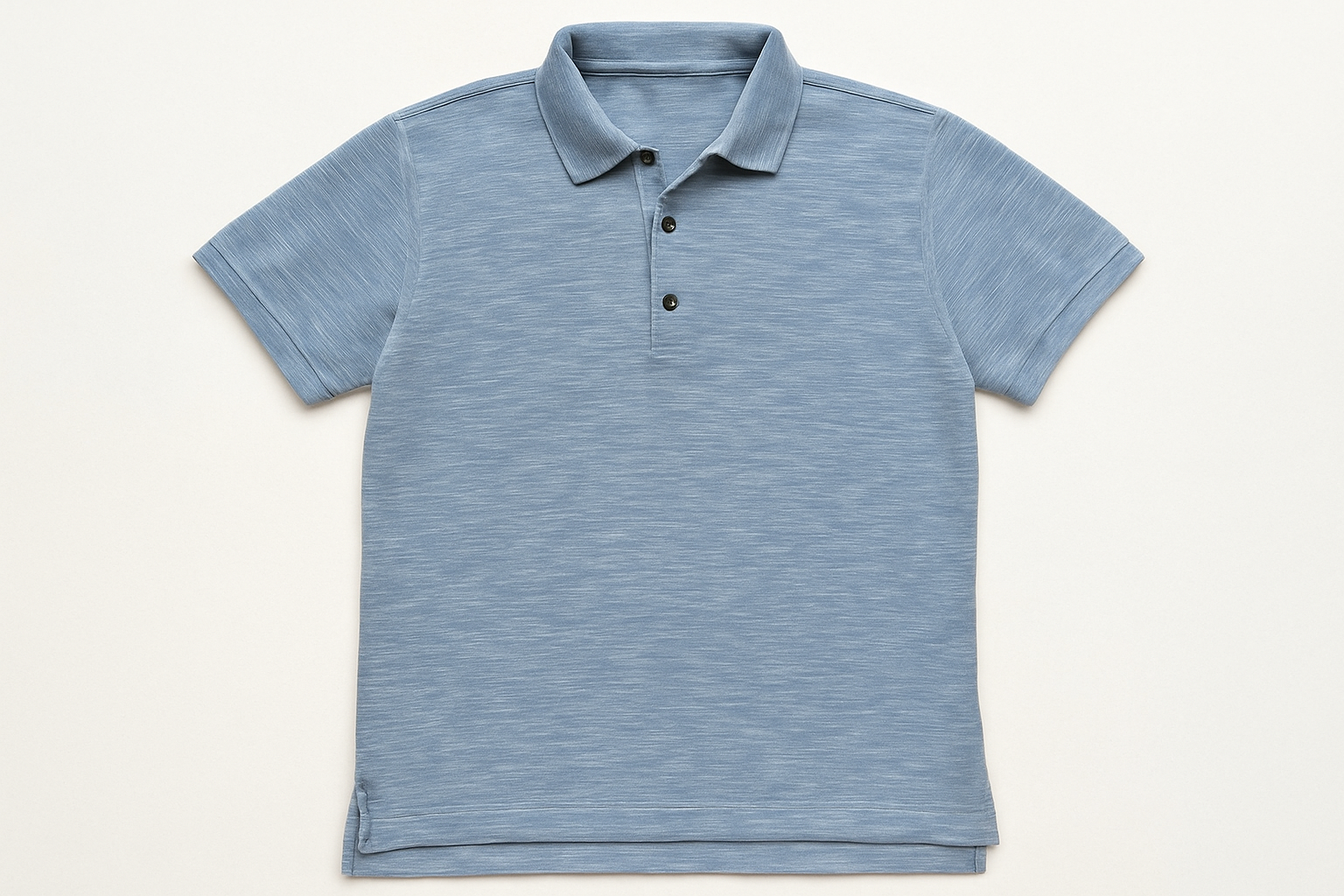 Polo azul claro jaspeada - Vista frontal plana