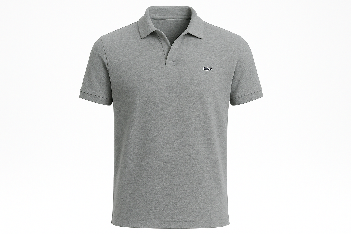 Polo gris jaspeado ghost mannequin sin botones