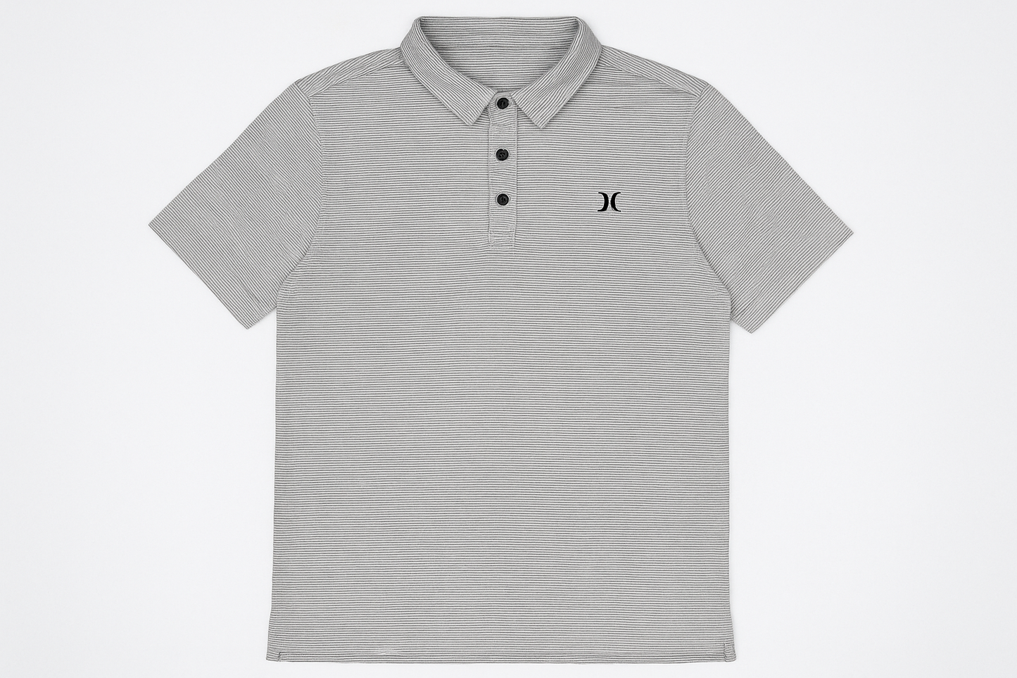 Polo Hurley gris rayada - Vista frontal plana