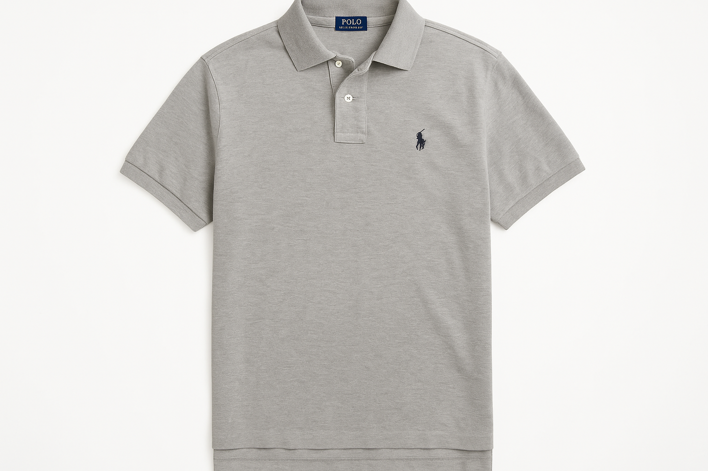 Polo Ralph Lauren gris jaspeada - Vista frontal plana