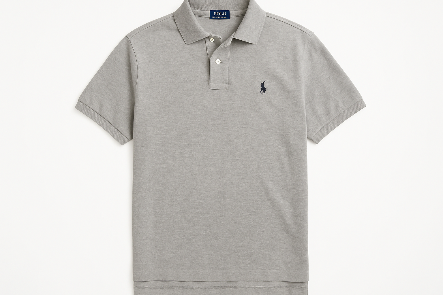 Polo Ralph Lauren gris jaspeada - Vista frontal plana
