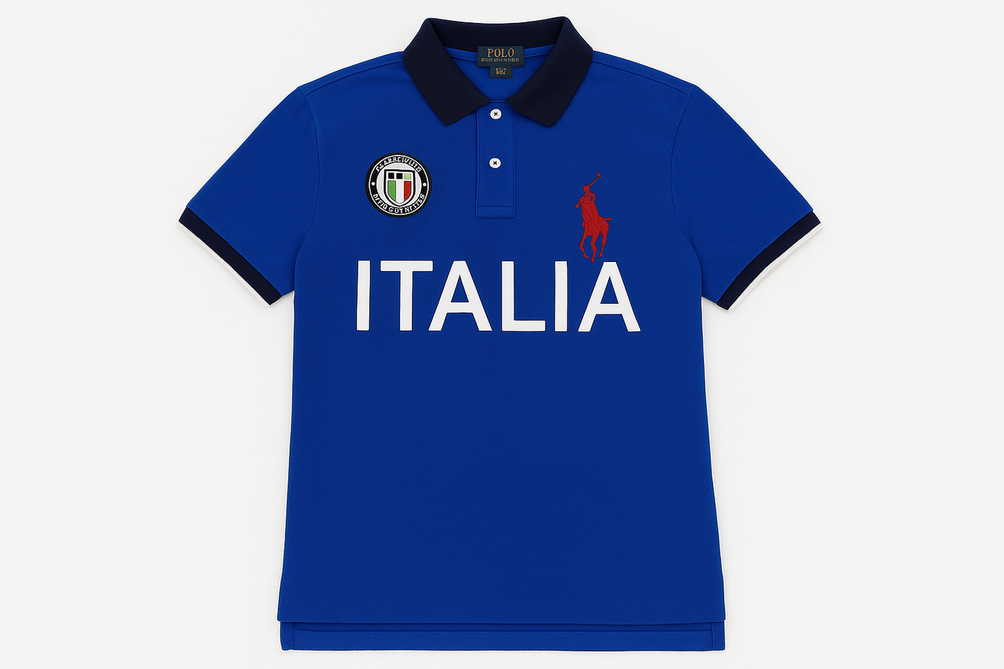 Polo Ralph Lauren Italia azul de segunda mano - Vista frontal plana