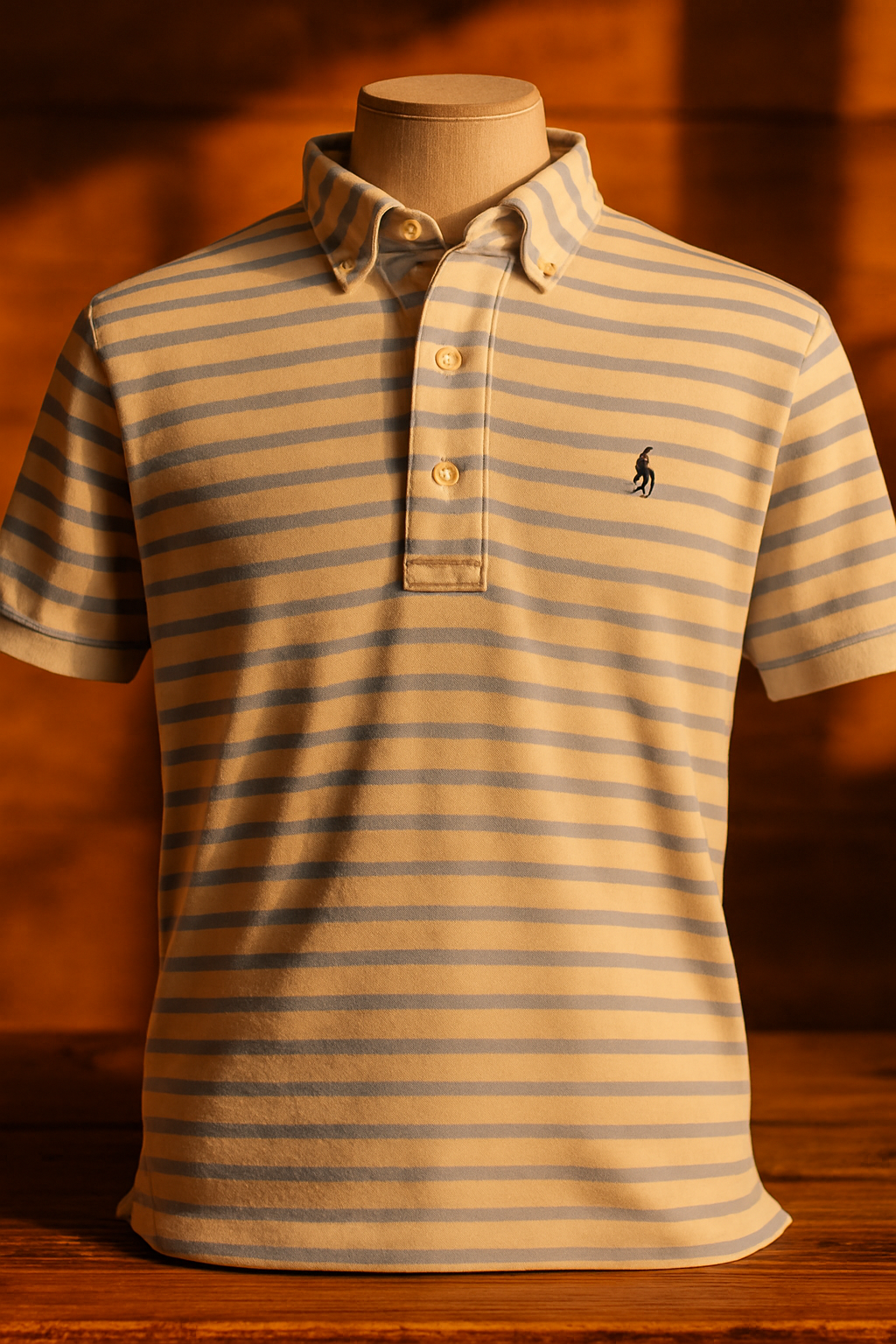 Polo Rayas Button-Down Iluminación Cálida