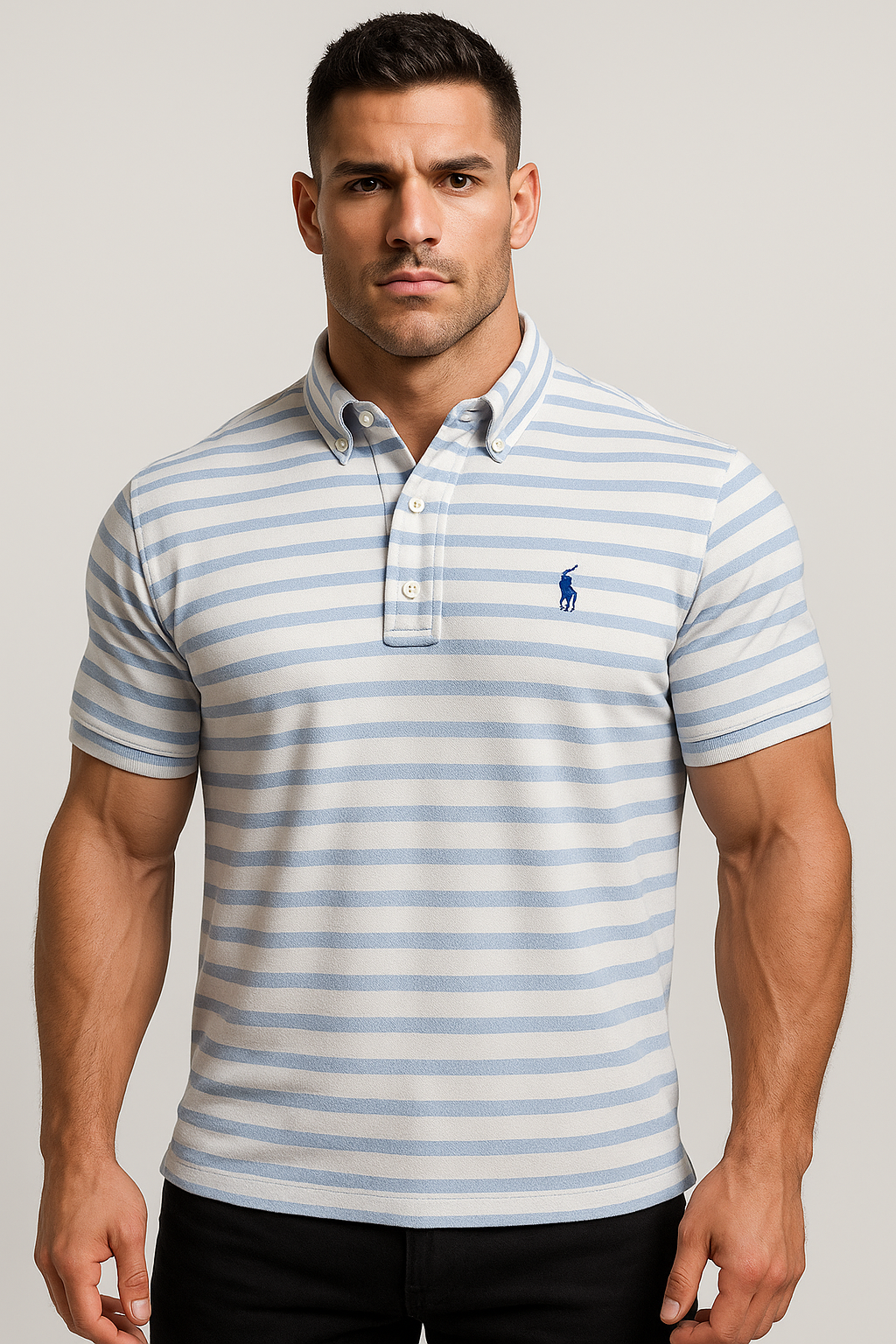 Polo Rayas Button-Down Modelo Atlético