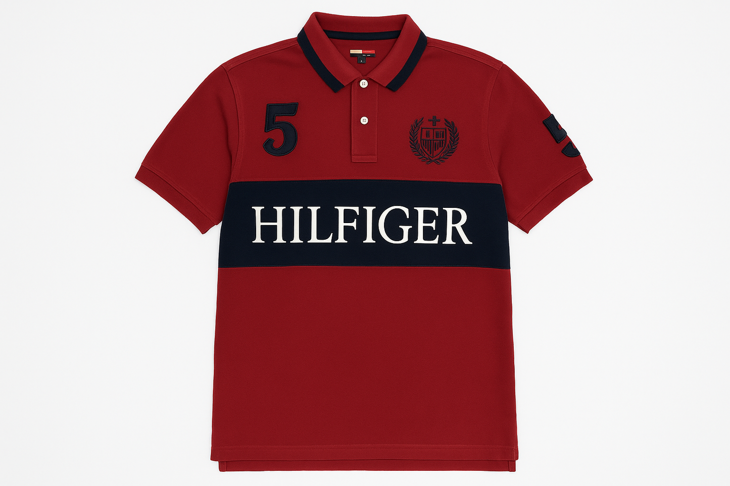 Polo rojo vista frontal plana