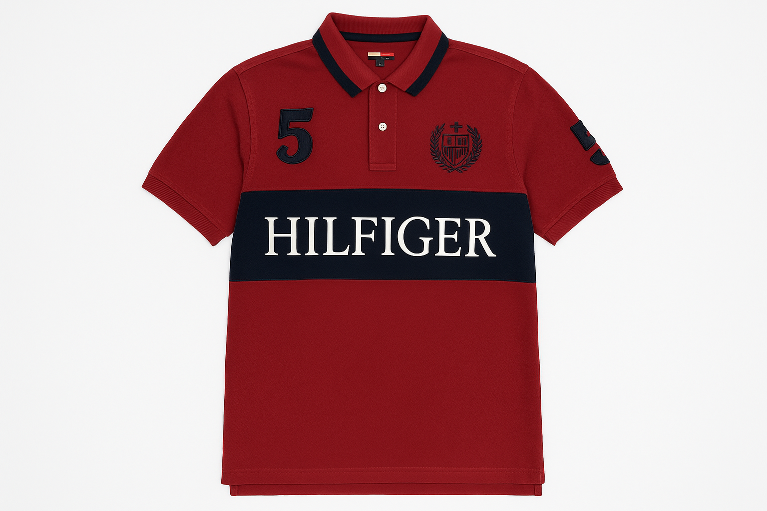 Polo rojo vista frontal plana