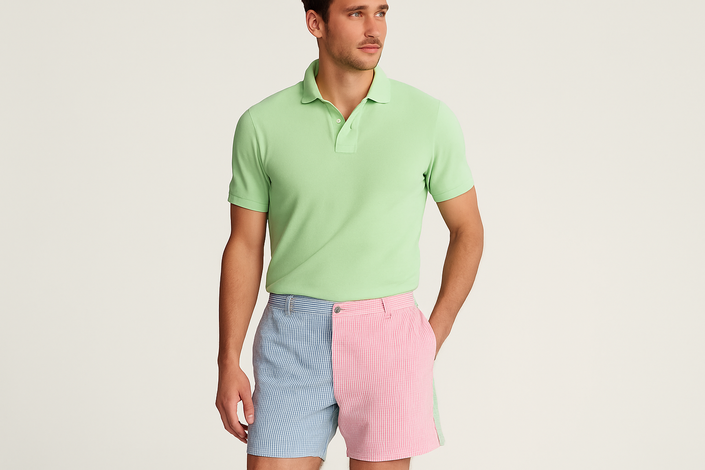 Polo verde claro - pose casual