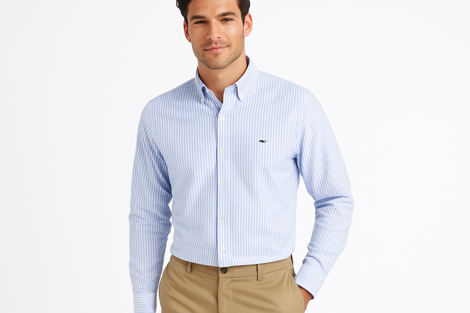 Pose casual elegante - modelo atlético, logo ballena