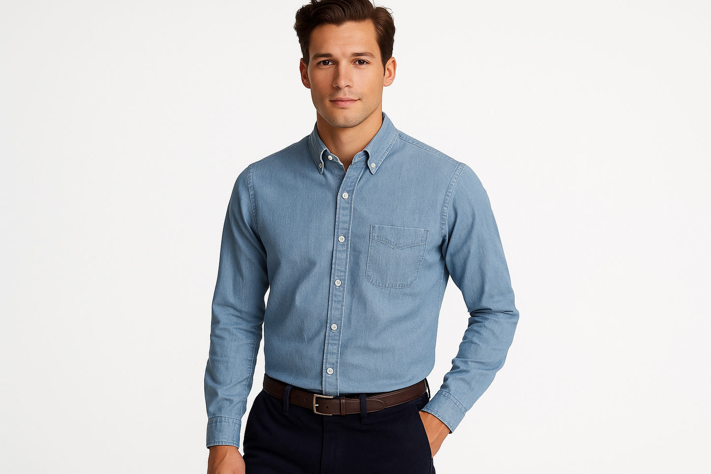 Pose casual elegante - modelo atlético