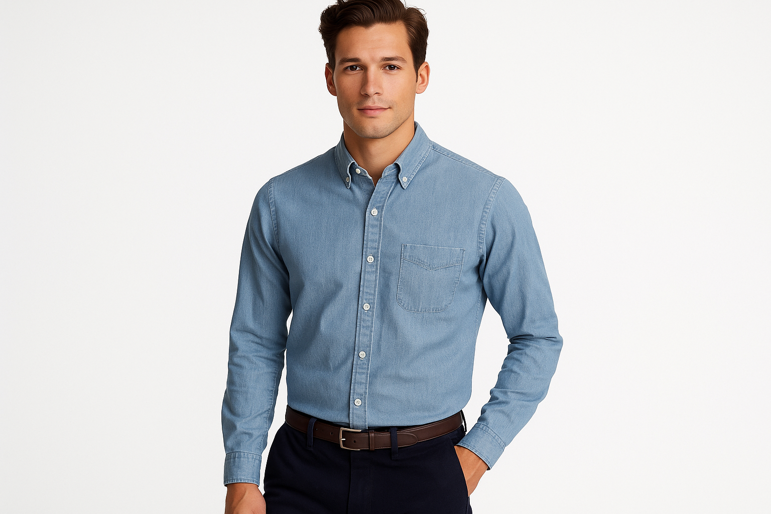 Pose casual elegante - modelo atlético